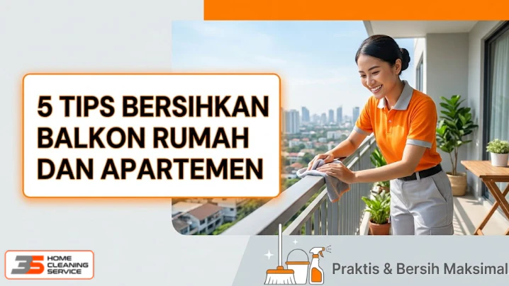 membersihkan balkon rumah